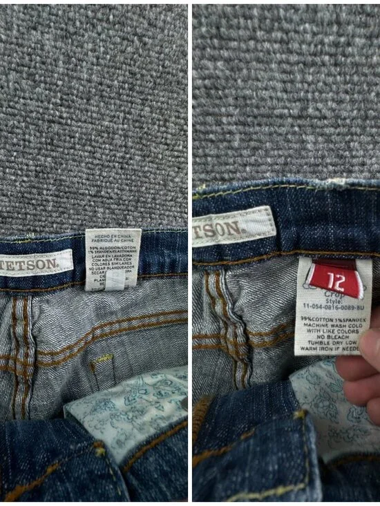 NWT Stetson Women Blue Cotton Blend 816 Fit Cropped Jeans Size 12 ACTL 34x28 - Picture 16 of 16